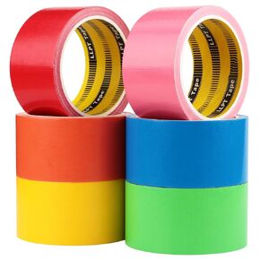 LLPT Rainbow Colored Duct Tape 12 Premium Pack 2" x 30 Ft Each Assorted Colorful Bulk Tape Tear by Hand for Home Office School DIY Craft (DT612)