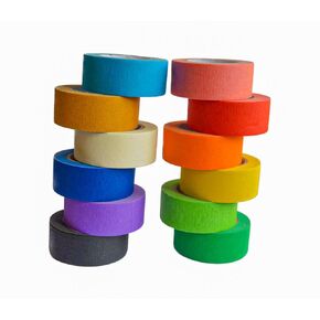 Colored Masking Tape 12 Rolls, Rainbow Colored Painters Tape,Decorative Masking Tape Great for Arts & Crafts, Labeling and Color-Coding, DIY School Classroom Supplies