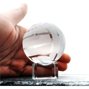 تماثيل كرة طائرة من الكريستال الشفاف من Waltz&F ثقالة الورق مع قاعدة حامل كرة رياضية زجاجية تماثيل قابلة للجمع 2" in Kuwait