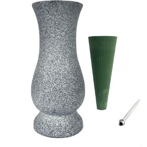 Grave Vase Cemetery Grave Decoration for Cemetery Grave Headstone Flower Vases with Spikes and Floral Foam
