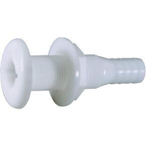 Attwood 3896-3 3/4 in. Thru-Hull Connector, White