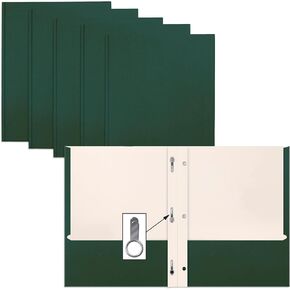 Better Office Products Dark Green 2 Pocket Folders with Prongs, 50 Pack, Letter Size, Matte Texture, 8.5 x 11 Inch