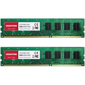 【DDR3 RAM】 Gigastone Desktop RAM 16GB (2x8GB) DDR3 16GB DDR3-1600MHz PC3-12800 CL11 1.5V 240 Pin Unbuffered Non ECC UDIMM for PC Computer Desktop Memory Module (Desktop ONLY)