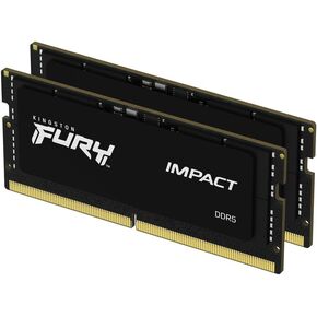 Kingston FURY Impact 32GB (2x16GB) 6000MT/s CL38 DDR5 SODIMM | Intel XMP 3.0 | Plug N Play | Laptop Memory | Kit of 2 | KF560S38IBK2-32