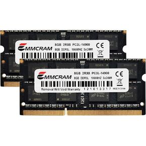 16GB(8GBx2) PC3L-14900S DDR3L Laptop RAM DDR3 1866MHz 1867mhz SODIMM 1.35V Non-ECC Unbuffered 204Pin Notebook Memory