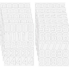 204 Pieces Sports Helmet Numbers Sticker, Hockey Helmet Stickers 1.25 Inch Vinyl Helmet Numbers Decals Self Adhesive Hockey Helmet Stickers for Baseball Hockey Football Lacrosse Batting
