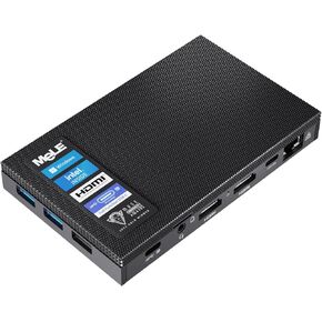 MeLE Fanless Mini PC Quieter3C Mini Computer N5105 8GB 128GB USB-C 4K Triple Display Windows 11 Pro WiFi 6 BT5.2 Gigabit Ethernet Micro PC, Support M.2 SSD on Business Industrial IoT Office Home