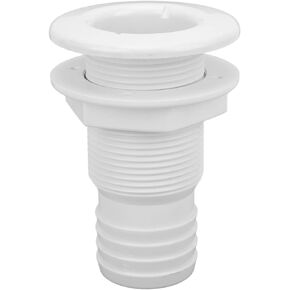 Keenso Boat Through Hull Connecter, 2 Inch Marine ABS Plastic Thru Hull Fitting Connection Drain Outlet Adapter for RV Marine Onboard Plumbing System