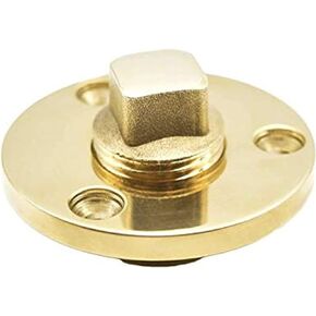 MARINE CITY Polished Golden Brass Drain Plug Fits 1 Inch Diameter Hole, 1/2 Inches NPT for Boat Transoms – Kayaks – Yachts – Fish Wells – Ice Chests (Pack of 2)