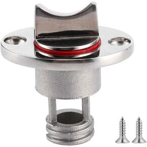 Oval Garboard Drain Plug，Marine Stainless Steel Drain Plug for 1" Hole，3/4" Thread, with Waterproof O Seal Ring and Screws
