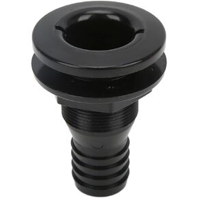 Thru Hull Fitting 1‑1/4in Boat Thru Hull Connection Black Plastic Pipe Plumbing Fitting Accessory for Onboard Plumbing System