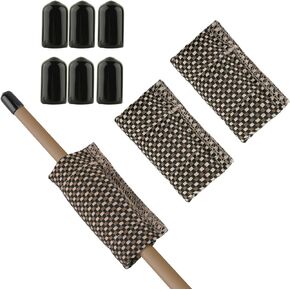 Cosmos 3 Pcs Billiard Pool Cue Shaft Cleaner Cloth Pool Cue Shaft Polisher Cue Shaft Burnisher Cloth with 6 Pcs Cue Tip (10 mm) Rubber Protector Cover for Billiard Pool Cue & Snooker Stick Maintenance