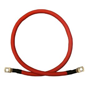 2 AWG 2 Gauge Single Black 2 feet w/3/8 Lugs Pure Copper PowerFlex Battery Inverter Cables for Solar, RV, Auto, Marine Car, Boat