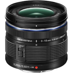 OM SYSTEM Olympus M.Zuiko Digital 9-18mm F4.0-5.6 II for Micro Four Thirds System Camera, Wide Angle Zoom, Portable Design