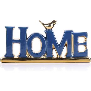 Love Sign Decoration,Blue and Gold Love Signs for Home Decor Statue,Gold Bird Sculpture Personalized Love Decor,Gold Style Figurine Decorative Ornaments for Living Room,Bedroom,Desktop,Cabinets