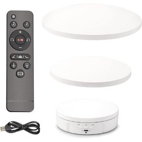 Leadleds 3 in 1 Rotating Display Stand 5V Electric 360 Degree Turntable with Remote Control for Photography and Video Shows (Black)