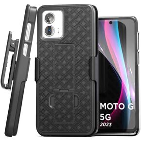 DuraClip for Moto G 5G 2023 Belt Clip Case, Slim Phone Case with Holster (Motorola G 2023) Black