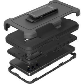 Compatible with Samsung Galaxy A13 5G Case(NOT for A13 4G), with Belt Clip Holster Heavy Duty Rugged Shockproof Full Body Protection Kickstand Phone case for Samsung Galaxy A13 5G (Black)