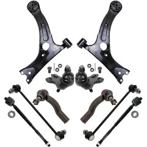 TRQ 10pc Steering Suspension Kit Control Arms Tie Rods Sway Bar Links for Scion