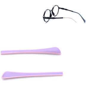 Children Eyeglass End Tips Square Hole Ear Sock Pieces Tube Eyewear Anti-Slip Rubber Comfort Replacement Tips (Black/Blue)