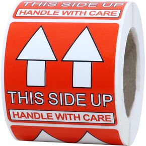 Hybsk 2x2 Inch This Side Up Warning Stickers for Shipping and Packing Total 300 Per Roll