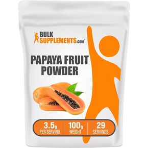 BULKSUPPLEMENTS.COM Papaya Fruit Powder - Papaya Supplement, from Carica Papaya - for Digestion, Papaya Powder - Gluten Free, 3.5g per Serving, 250g (8.8 oz) (Pack of 1)