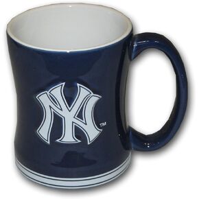 Boelter Brands MLB New York Yankees Relief Sculpted Ceramic Mug, 15-Ounce