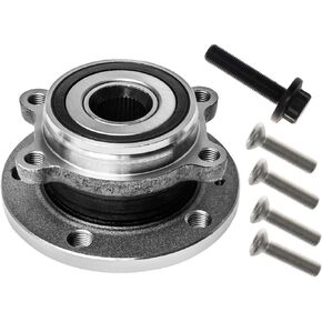 513253 (Rectangular 4-Hole Flange) Front Wheel Hub and Bearing Assembly Compatible With Au-ddi A3 Q3 TT Quattro/V-W CC Passat Tiguan Beetle Eos GTI Golf R Jetta Rabbit [5 Lug]