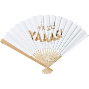 Fun Express She Said Yas Folding Hand Fans -Wedding, Engagement and Bachelorette Party Supplies - 12 Pieces