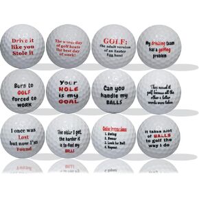 Golf Humor Golf Balls 12 Pack: Inject Laughter into Your Game with These Playful Golf Balls - Perfect for Golfers Seeking a Good Chuckle on The Greens!