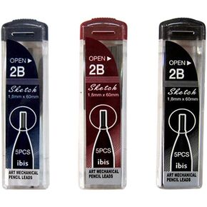2B 1.8mm Art Mechanical Sketch Pencil Leads Set of 3