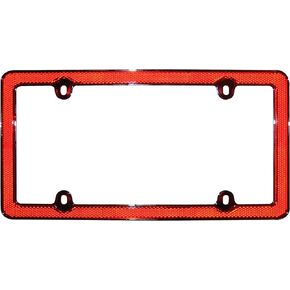 Cruiser Accessories 30436 Red Reflector II License Plate Frame, Red/Chrome