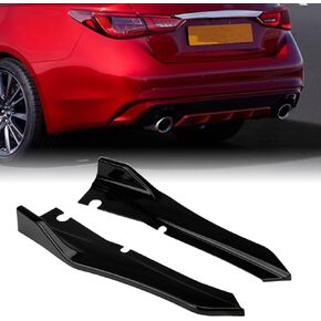 Q50 Rear Bumper Diffuser Compatible with 2018-2024 Infiniti Q50 Diffuser, Gloss Black Painted (R Type)