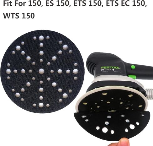 حافظة وسادة حلقة وخطاف ممتازة مقاس 6 بوصات و49 فتحة لصنادل الصنفرة المدارية العشوائية من Festool، تعمل بشكل ملحوظ على إطالة عمر وسادة الدعم، وواقي وسادة متعدد الفتحات-203348 (عبوة واحدة) in Kuwait