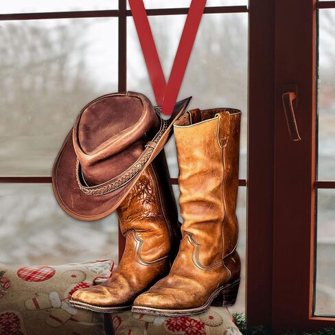 Talataca Cowboy Cowgirl Hat Boots Men Women Western Horse 2D Flat Car Rear View Mirror Accessories Christmas Tree Ornament Decoration Hanging Charm Interior Rearview Pendant Decor Gift in Saudi Arabia