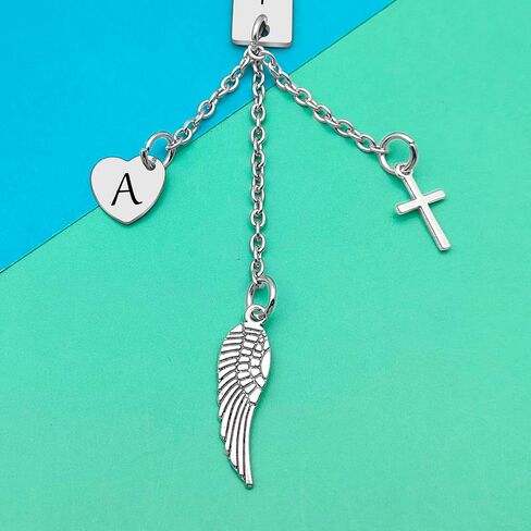 Bible Verse Hanging Ornaments Christian Initial A Rear View Mirror Hanging Accessories Scripture Religious Faith Gift in Saudi Arabia