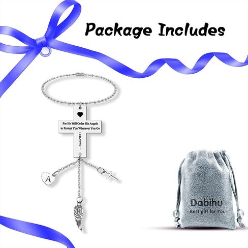Bible Verse Hanging Ornaments Christian Initial A Rear View Mirror Hanging Accessories Scripture Religious Faith Gift in Saudi Arabia