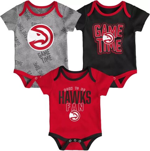 بدلة قطعة واحدة للأطفال من OuterStuff Atlanta Hawks مكونة من 3 قطع مقاس للرضع من 12 إلى 24 شهرًا تحمل شعار Game Time in Saudi Arabia