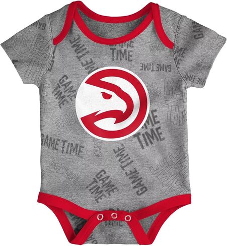 بدلة قطعة واحدة للأطفال من OuterStuff Atlanta Hawks مكونة من 3 قطع مقاس للرضع من 12 إلى 24 شهرًا تحمل شعار Game Time in Saudi Arabia