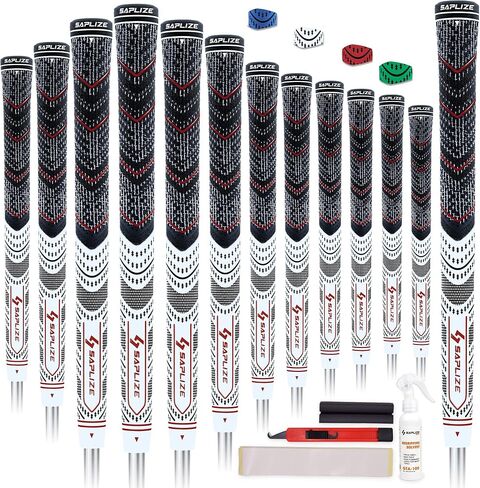 SAPLIZE 13 Golf Grips，4 Colors Available, with Tapes or with Sovlent Kit, Compound Hybrid Rubber Golf Club Grips, Standard/Midsize in Saudi Arabia