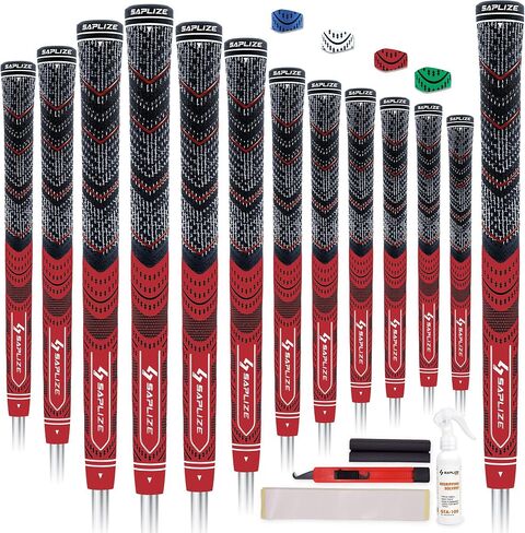 SAPLIZE 13 Golf Grips，4 Colors Available, with Tapes or with Sovlent Kit, Compound Hybrid Rubber Golf Club Grips, Standard/Midsize in Saudi Arabia