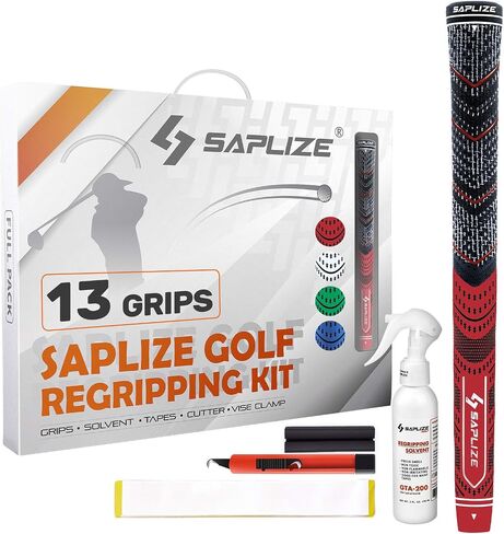 SAPLIZE 13 Golf Grips，4 Colors Available, with Tapes or with Sovlent Kit, Compound Hybrid Rubber Golf Club Grips, Standard/Midsize in Saudi Arabia