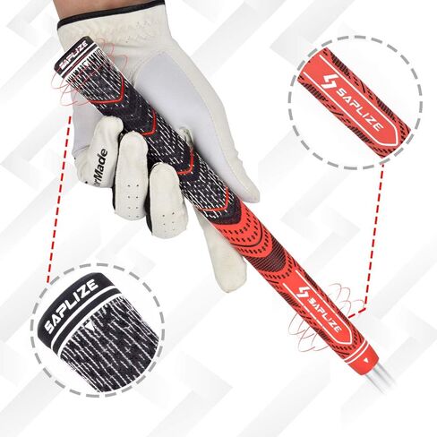 SAPLIZE 13 Golf Grips，4 Colors Available, with Tapes or with Sovlent Kit, Compound Hybrid Rubber Golf Club Grips, Standard/Midsize in Saudi Arabia