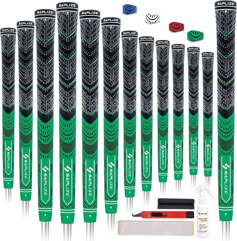 SAPLIZE 13 Golf Grips，4 Colors Available, with Tapes or with Sovlent Kit, Compound Hybrid Rubber Golf Club Grips, Standard/Midsize in Saudi Arabia