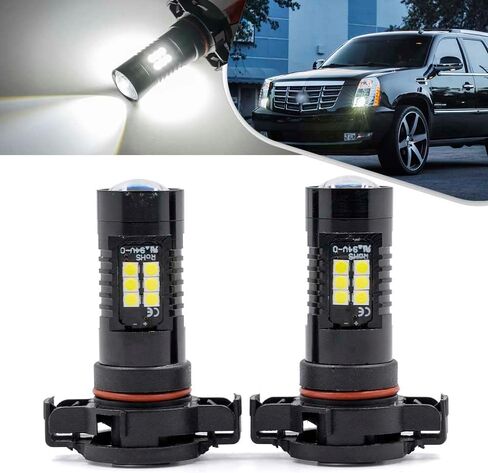 NSLUMO 5202 5201 Led Daytime Running Light Bulbs for 2007-2014 Cadillac CTS Escalade Super Bright 6000K Xenon White PS19W PS24W DRL Lamp Bulbs Replacement Canbus(Pack of 2) in Saudi Arabia