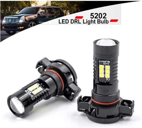 NSLUMO 5202 5201 Led Daytime Running Light Bulbs for 2007-2014 Cadillac CTS Escalade Super Bright 6000K Xenon White PS19W PS24W DRL Lamp Bulbs Replacement Canbus(Pack of 2) in Saudi Arabia