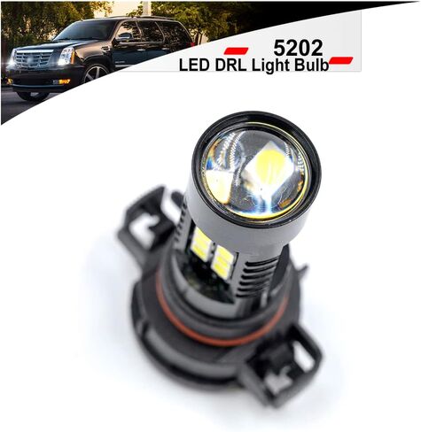 NSLUMO 5202 5201 Led Daytime Running Light Bulbs for 2007-2014 Cadillac CTS Escalade Super Bright 6000K Xenon White PS19W PS24W DRL Lamp Bulbs Replacement Canbus(Pack of 2) in Saudi Arabia