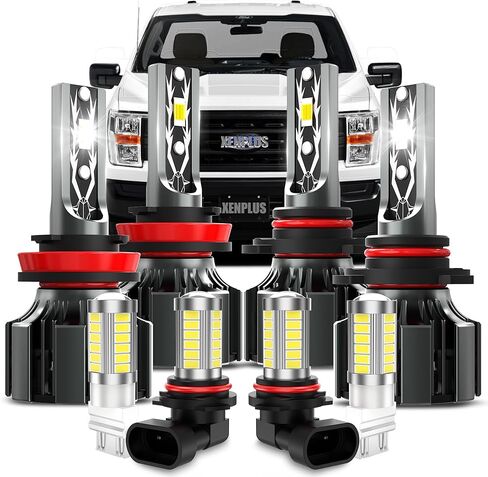 𝐅-𝟏𝟓𝟎 𝐃𝐞𝐝𝐢𝐜𝐚𝐭𝐞𝐝 𝐁𝐮𝐥𝐛𝐬 مناسب لـ F150 2015-2022,9005 شعاع عالي H11 شعاع منخفض و 9140 لمبة إضاءة ضباب + 3157 LED 𝐁𝐮𝐥𝐛𝐬 التوصيل والتشغيل بدون أخطاء.8 قطع in Kuwait