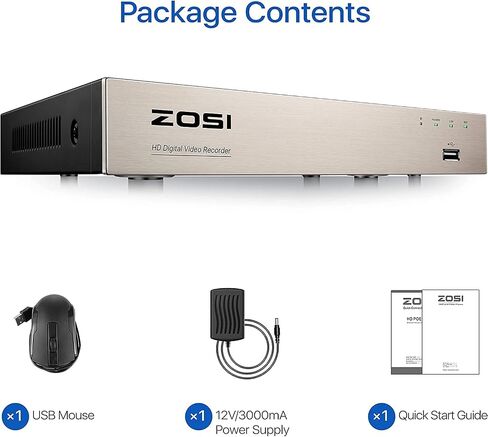 ZOSI H.265+ 5MP Lite 8 Channel CCTV DVR Recorder,8CH 1080p Hybrid 4-in-1 Analog/AHD/TVI/CVI Surveillance DVR for 720P/1080P Security Camera System, Not with Hard Drive (Renewed) in Saudi Arabia