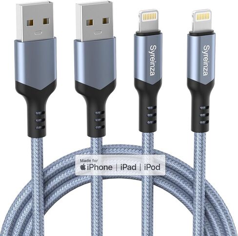 شاحن iPhone سريع الشحن [معتمد من MFi] 2 حزمة من كابل لايتنينج سلك شاحن iPhone مضفر من النايلون بطول 6 أقدام متوافق مع iPhone 14/13/12/11 Pro Max/XS/XR/X /8/7/6 in Kuwait